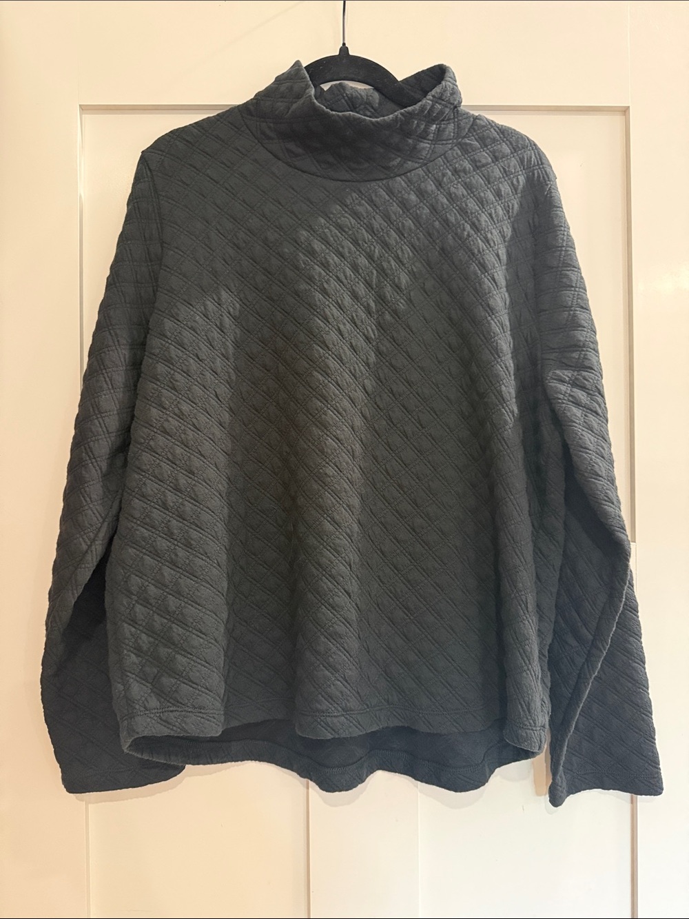 J.Crew NWOT Black Women's Quilted Mock Neck Pullover